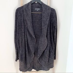 Barefoot Dreams Cozy Chic Lite Circle Cardigan Charcoal Grey Size Medium